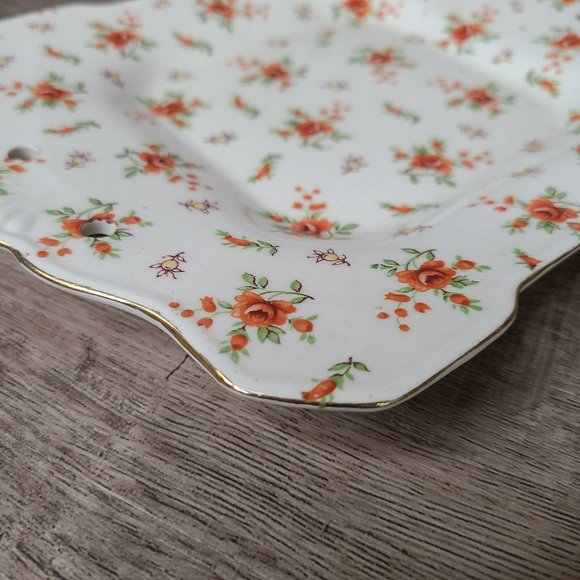 Floral Porcelain Serving Relish Tray Marked MM Made in Japan Missing Wood Handle - Picture 7 of 10